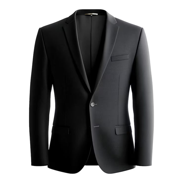 Black single button formal blazer for men