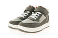 Pair of grey high top velcro sneakers for kids